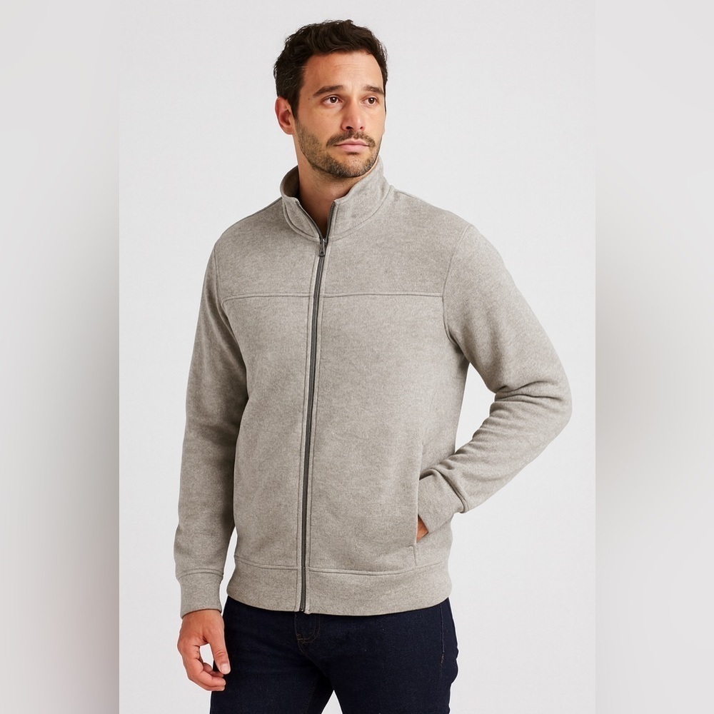 Field & Stream Heather Gray Full Zip Fleece Lightweight Outdoor Jacket Men’s M